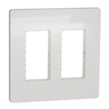 Schneider Electric White 2 Gang Cover Plate Thermoplastic Faceplates & Mounting Plates [NU022418]; 276-2070