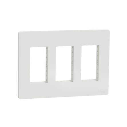 Schneider Electric White 3 Gang Thermoplastic Faceplates & Mounting Plates [NU023418]; 276-2071