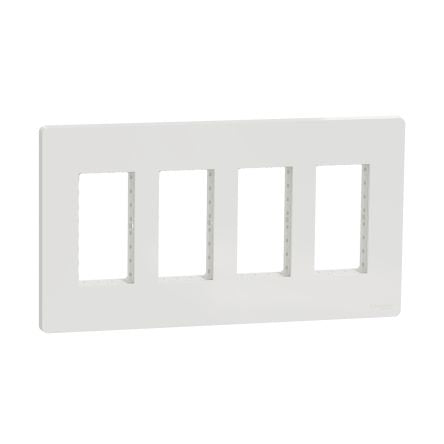 Schneider Electric White 4 Gang Cover Plate Thermoplastic Faceplates & Mounting Plates [NU024418]; 276-2072