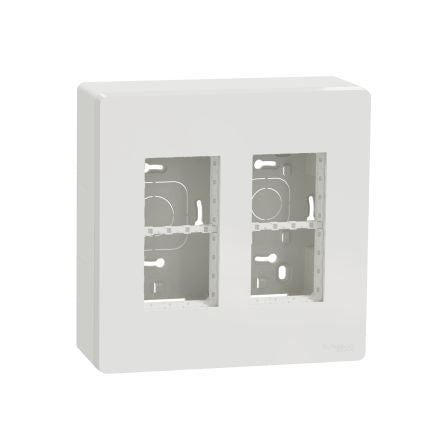 Schneider Electric White ABS New Unica Control Station Enclosure - 4 Hole [NU122418]; 276-2075