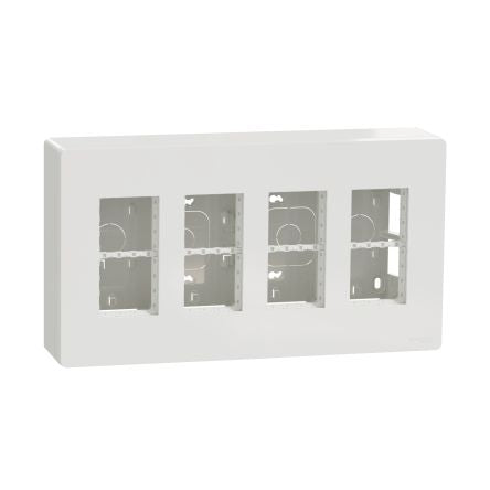 Schneider Electric White ABS New Unica Control Station Enclosure - 4 Hole [NU124418]; 276-2079