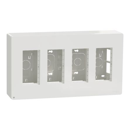 Schneider Electric White ABS New Unica Control Station Enclosure - 4 Hole [NU124420]; 276-2080