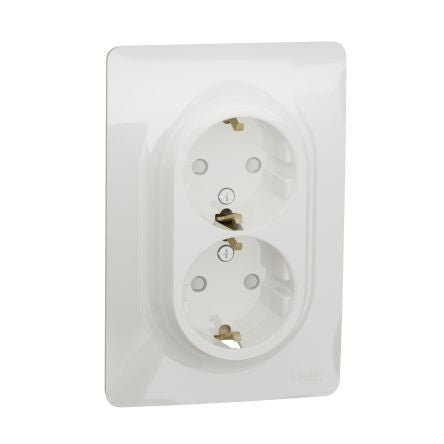 Schneider Electric, New Unica IP21D White Flush Mount 2P+E Socket Socket, Rated At 16A, 250 V [NU206718]; 276-2087