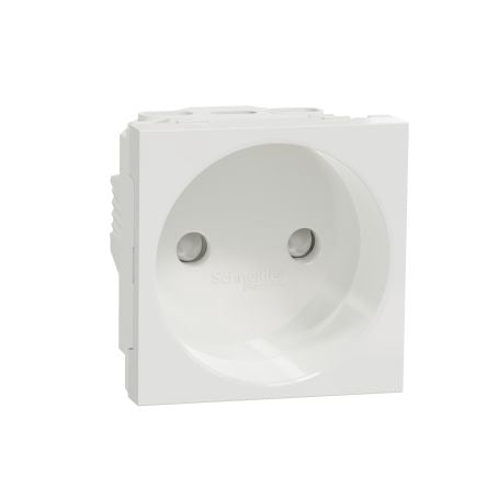 Schneider Electric, New Unica IP4X White Flush Mount 2P Socket Socket, Rated At 16A, 250 V [NU303318]; 276-2093