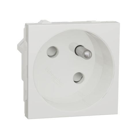 Schneider Electric, New Unica IP3X White Flush Mount 2P+E Socket Socket, Rated At 16A, 250 V [NU304920]; 276-2099