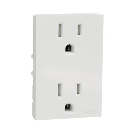 Schneider Electric, New Unica IP20 White Flush Mount 2P+E Socket Socket, Rated At 15A, 250 V [NU306018]; 276-2117