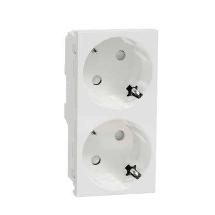 Schneider Electric, New Unica IP21D White Flush Mount 2P+E Socket Socket, Rated At 16A, 250 V [NU306718A]; 276-2120