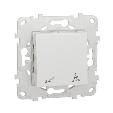 Schneider Electric White Rocker Switch, 2 Way, 2 Gang, New Unica [NU521718]; 276-2209