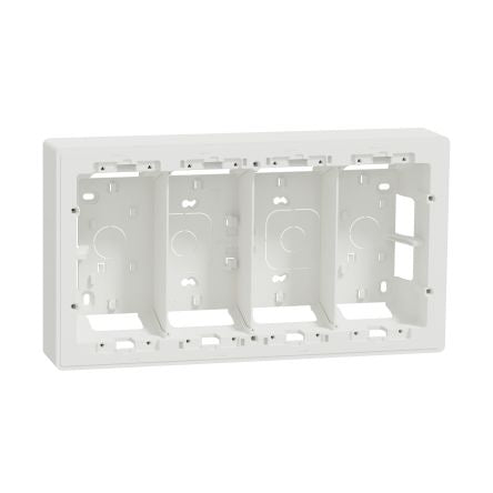 Schneider Electric White ABS New Unica Control Station Enclosure - 4 Hole [NU824418]; 276-2216