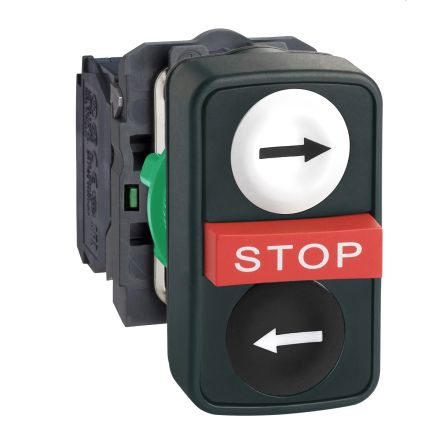 Schneider Electric XB5 Series Push Button, 22mm Cutout, 2NO + 1NC, 600V, IP67, IP69, IP69K [XB5AA711237]; 276-2552