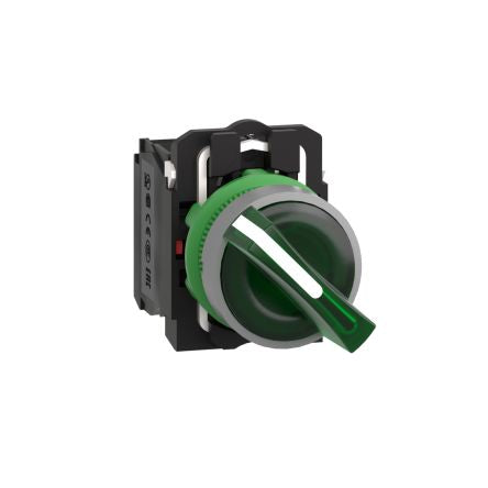 Schneider Electric Handle Selector Switch - (SPDT) 22mm Cutout Diameter, Illuminated 2 Positions [XB5AK123B5C0]; 276-2576