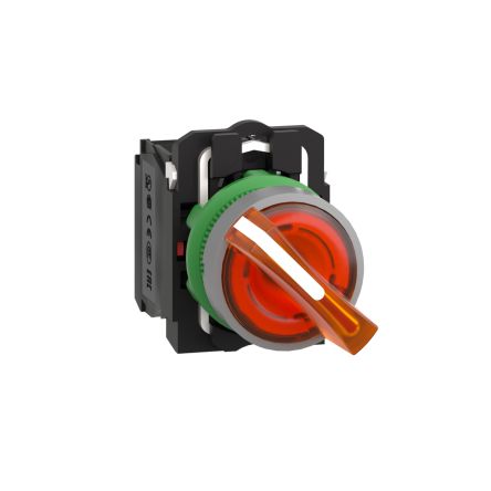 Schneider Electric Handle Selector Switch - (SPDT) 22mm Cutout Diameter, Illuminated 2 Positions [XB5AK125G5C0]; 276-2581