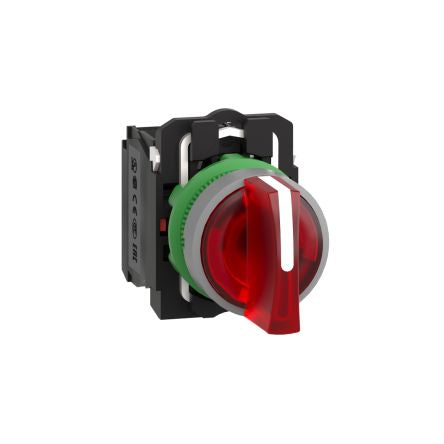 Schneider Electric Handle Selector Switch - (SPDT) 22mm Cutout Diameter, Illuminated 3 Positions [XB5AK134B5C0]; 276-2585