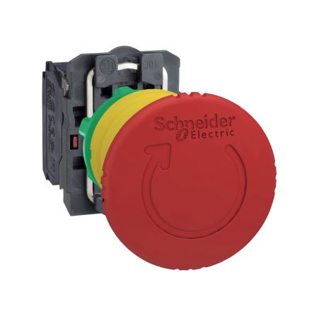 Schneider Electric Harmony XB5 Series Turn to Release Emergency Stop Push Button, Panel Mount, 22mm Cutout, 2NC, IP66, [XB5AS84462]; 276-2600