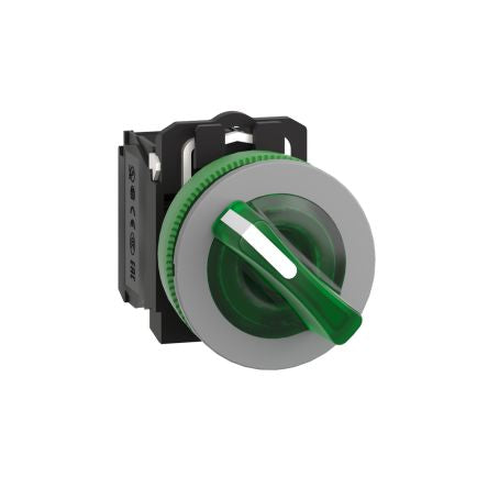 Schneider Electric Handle Selector Switch - (SPDT) 30.5mm Cutout Diameter, Illuminated 2 Positions [XB5FK123M5C0]; 276-2684
