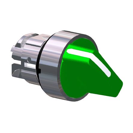 Schneider Electric Harmony XB4 Series 2 Position Selector Switch Head, 22mm Cutout, Green Handle [ZB4BD203]; 276-2744