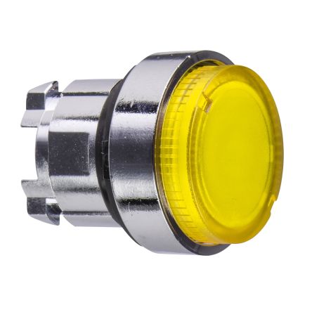 Schneider Electric Harmony XB4 Series Yellow Illuminated Spring Return Push Button Head, 22mm Cutout, IP66, IP69 [ZB4BW183]; 276-2776