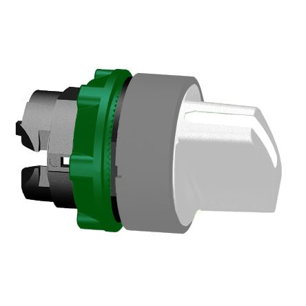 Schneider Electric ZB5 Series 2 Position Selector Switch Head, 22mm Cutout, White Handle [ZB5AD201C0]; 276-2815