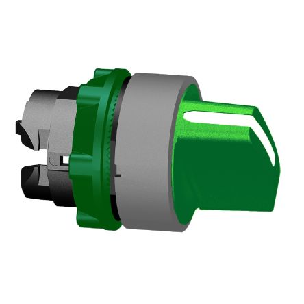 Schneider Electric Harmony XB5 Series 2 Position Selector Switch Head, 22mm Cutout, Green Handle [ZB5AD203C0]; 276-2816