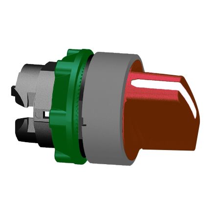 Schneider Electric Harmony XB5 Series 2 Position Selector Switch Head, 22mm Cutout, Red Handle [ZB5AD204C0]; 276-2818