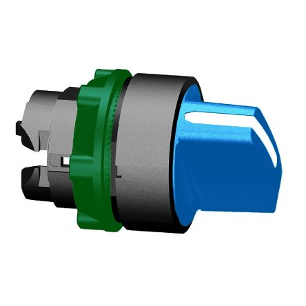 Schneider Electric Harmony XB5 Series 2 Position Selector Switch Head, 22mm Cutout, Blue Handle [ZB5AD206]; 276-2820