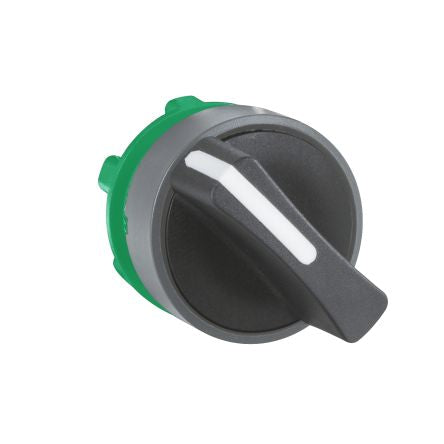 Schneider Electric Harmony XB5 Series 2 Position Selector Switch Head, 22mm Cutout, Black Handle [ZB5AD29C0]; 276-2824