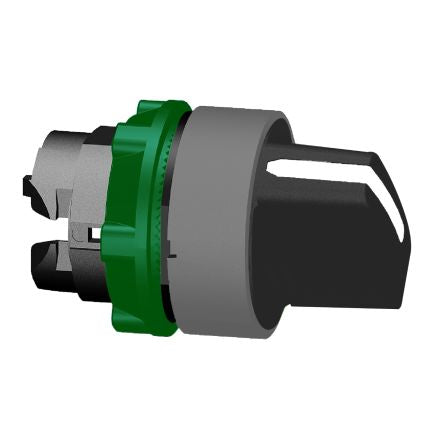 Schneider Electric Harmony XB5 Series 2 Position Selector Switch Head, 22mm Cutout, White Handle [ZB5AD401C0]; 276-2832