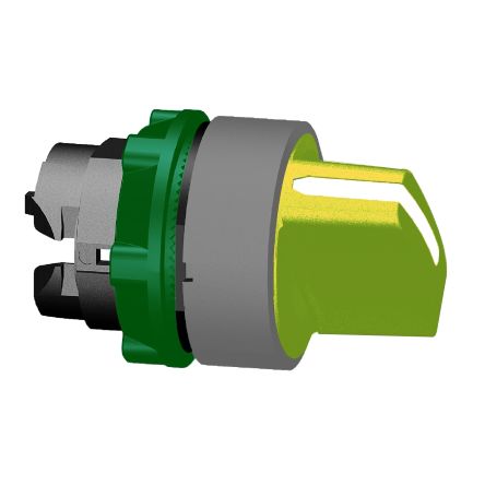 Schneider Electric Harmony XB5 Series 3 Position Selector Switch Head, 22mm Cutout, Yellow Handle [ZB5AD505C0]; 276-2838