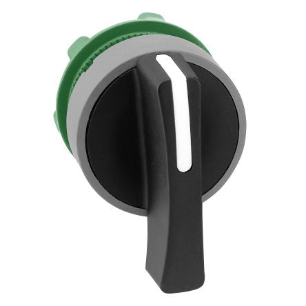 Schneider Electric Harmony XB5 Series 2 Position Selector Switch Head, 22mm Cutout, Black Handle [ZB5AJ2C0]; 276-2879
