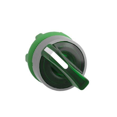 Schneider Electric Harmony XB5 Series 2 Position Selector Switch Head, 22mm Cutout, Green Handle [ZB5AK1233C0]; 276-2886