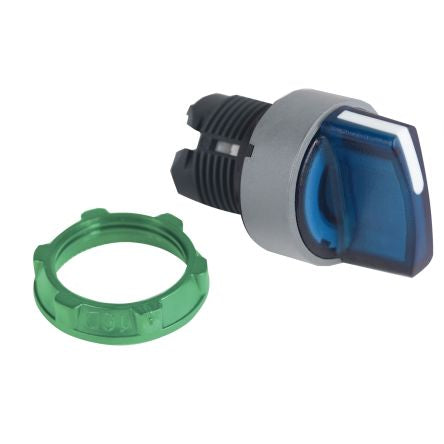 Schneider Electric Harmony XB5 Series 2 Position Selector Switch Head, 22mm Cutout, Blue Handle [ZB5AK1263C0]; 276-2888