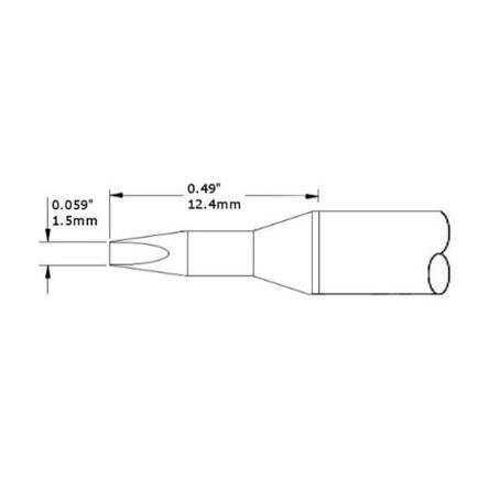 Metcal CVC-7CH0015A 1.5 mm Chisel Soldering Iron Tip [CVC-7CH0015A]; 276-3562
