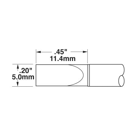 Metcal CVC-9CH0050A 5 mm Chisel Soldering Iron Tip [CVC-9CH0050A]; 276-3570