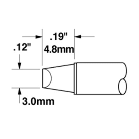 Metcal STTC-813 3 mm Chisel Soldering Iron Tip [STTC-813]; 276-3606