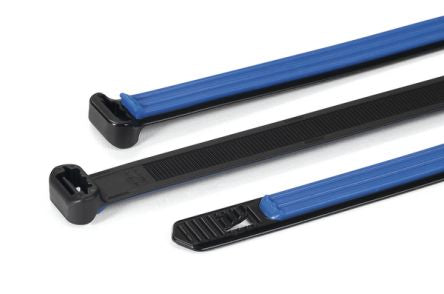HellermannTyton Cable Tie, Soft Grip Tie, 140mm x 12.7 mm, Black TPU, Pk-500 [111-50001]; 276-5352