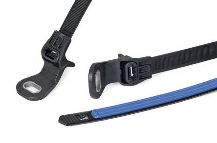 HellermannTyton Cable Ties, Outside Serrated, 140mm x 42 mm, Black PA 6.6 Heatstabilised, Pk-250 [156-04096]; 276-5353