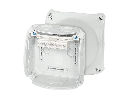 HENSEL DK Series Grey Polypropylene Terminal Box, IP66, 5 Terminals, 77 x 130 x 130mm [DK 0604 G]; 276-5382