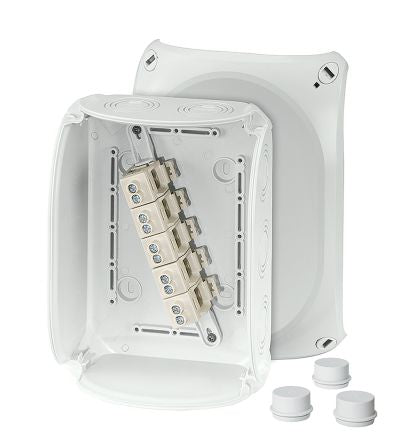 HENSEL DK Series Grey Polycarbonate Terminal Box, IP55, IP66, 5 Terminals, 92 x 210 x 155mm [DK 1610 G]; 276-5384
