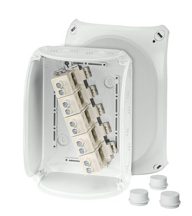 HENSEL DK Series Grey Polycarbonate Terminal Box, IP55, IP66, 5 Terminals, 92 x 210 x 155mm [DK 1616 G]; 276-5385