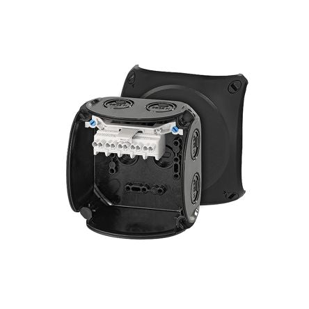 HENSEL KF Series Black Polycarbonate Terminal Box, IP66, IP67, IP69, 5 Terminals, 70 x 104 x 104mm [KF 0402 B]; 276-5394