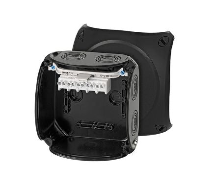 HENSEL KF Series Black Polycarbonate Terminal Box, IP66, IP67, 5 Terminals, 77 x 130 x 130mm [KF 0604 B]; 276-5395