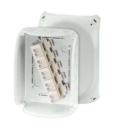 HENSEL KF Series Grey Polycarbonate Terminal Box, IP66, IP67, IP69, 5 Terminals, 92 x 210 x 155mm [KF 1616 G]; 276-5400