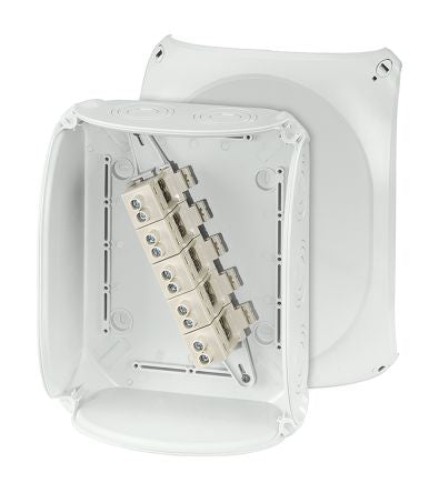 HENSEL KF Series Grey Polycarbonate Terminal Box, IP66, IP67, IP69, 5 Terminals, 112 x 255 x 205mm [KF 2525 G]; 276-5402