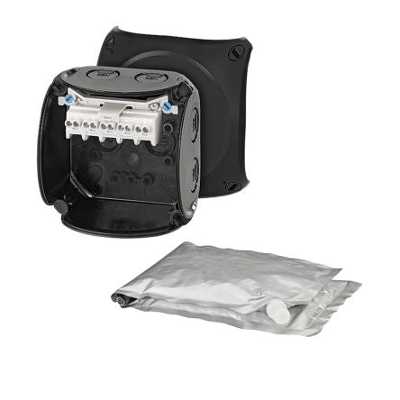 HENSEL WP Series Black Polycarbonate Terminal Box, IP68, 5 Terminals, 62 x 93 x 93mm [WP 0202 B]; 276-5405