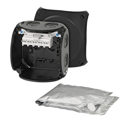 HENSEL WP Series Black Polycarbonate Terminal Box, IP68, 5 Terminals, 62 x 93 x 93mm [WP 0402 B]; 276-5408