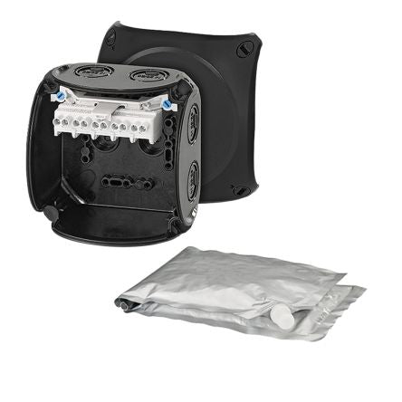 HENSEL WP Series Black Polycarbonate Terminal Box, IP68, 5 Terminals, 70 x 104 x 104mm [WP 0404 B]; 276-5410