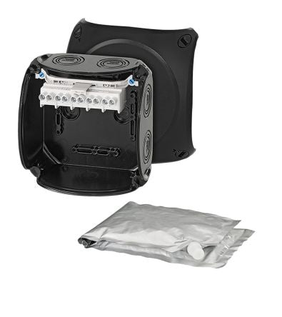 HENSEL WP Series Black Polycarbonate Terminal Box, IP68, 5 Terminals, 77 x 130 x 130mm [WP 0606 B]; 276-5413