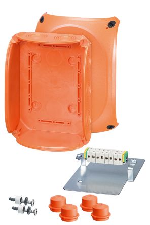 HENSEL FK Series Orange Polycarbonate Terminal Box, IP55, IP66, 10 Terminals, 92 x 210 x 155mm [FK 1608]; 276-5423