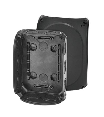 HENSEL DK Series Black Polypropylene Terminal Box, IP66, 0 Terminals, 77 x 180 x 130mm [DK 1000 B]; 276-5431