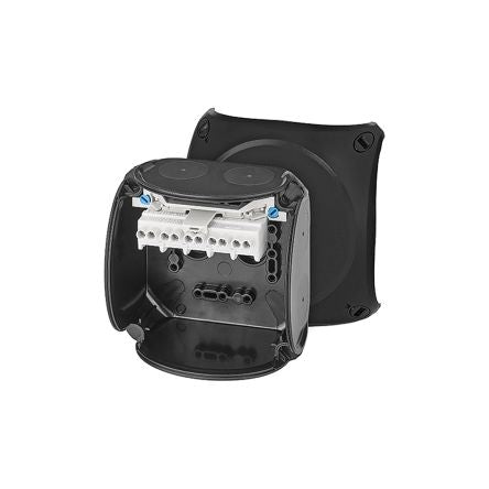 HENSEL KX Series Black Polycarbonate Terminal Box, IP66, 5 Terminals, ATEX, 70 x 104 x 104mm [KX 0404 C]; 276-5442